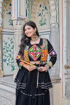 Navratri pure cotton gamthi work lehenga choli