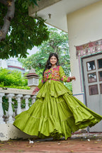 Navratri pure cotton gamthi work lehenga choli