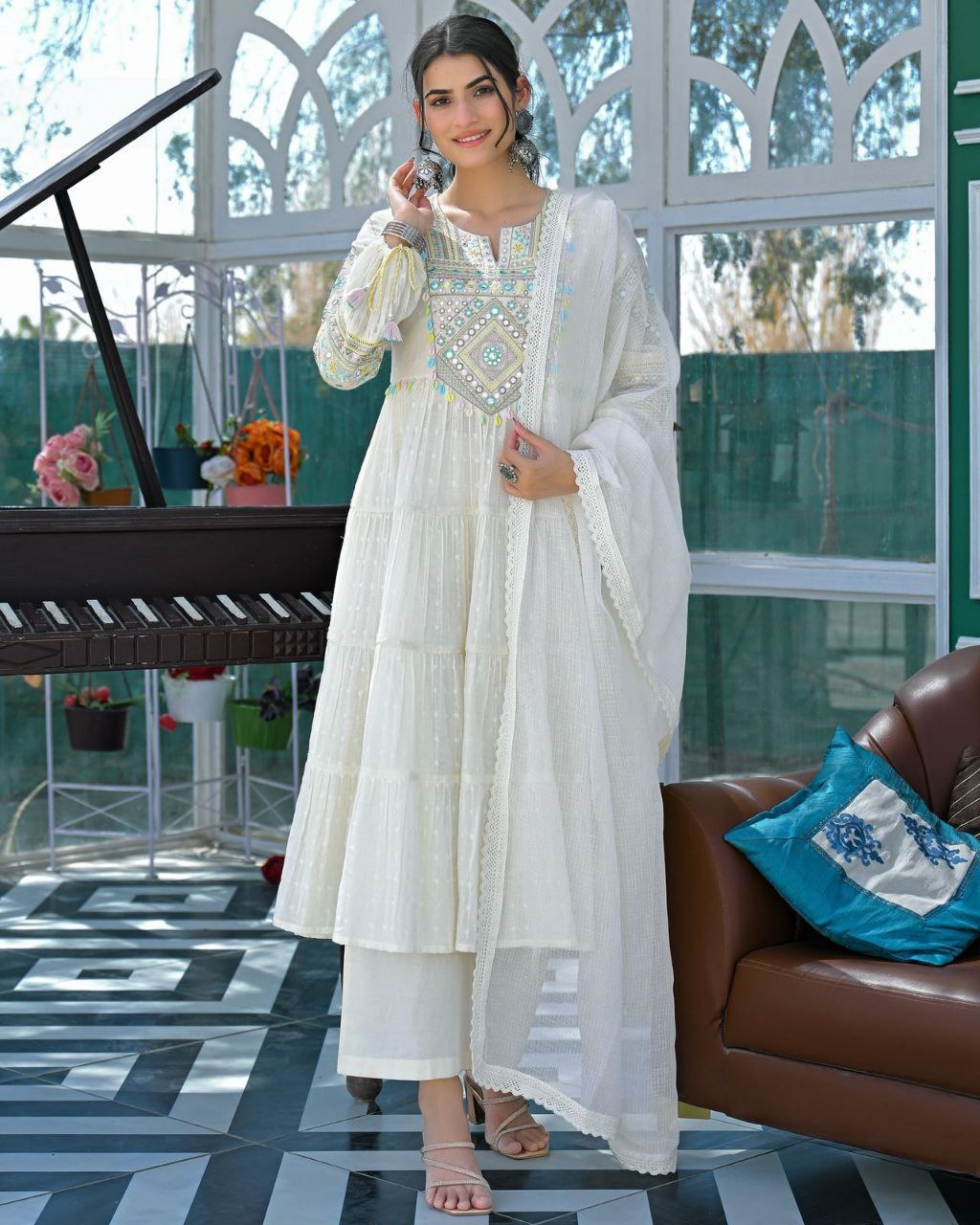 Premium Pink Mul Cotton Suit