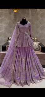 Designer Embroidered Kurta with Lehenga & Dupatta