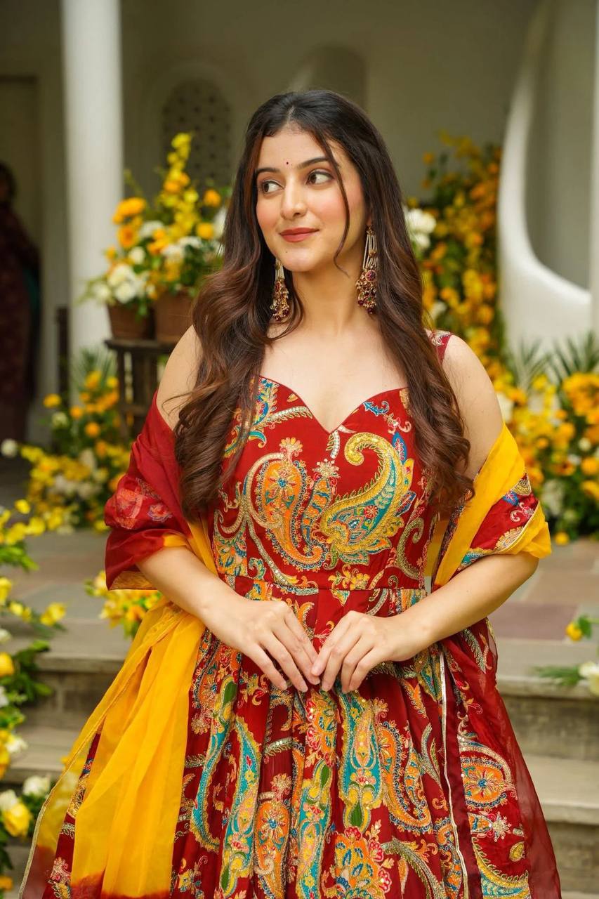 Jimmy Organza Digital Printed Anarkali Gown