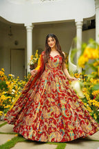 Jimmy Organza Digital Printed Anarkali Gown