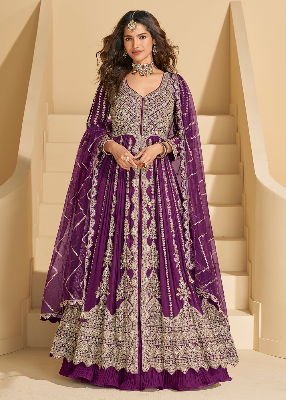 Chinon Silk Designer Embroidered Set