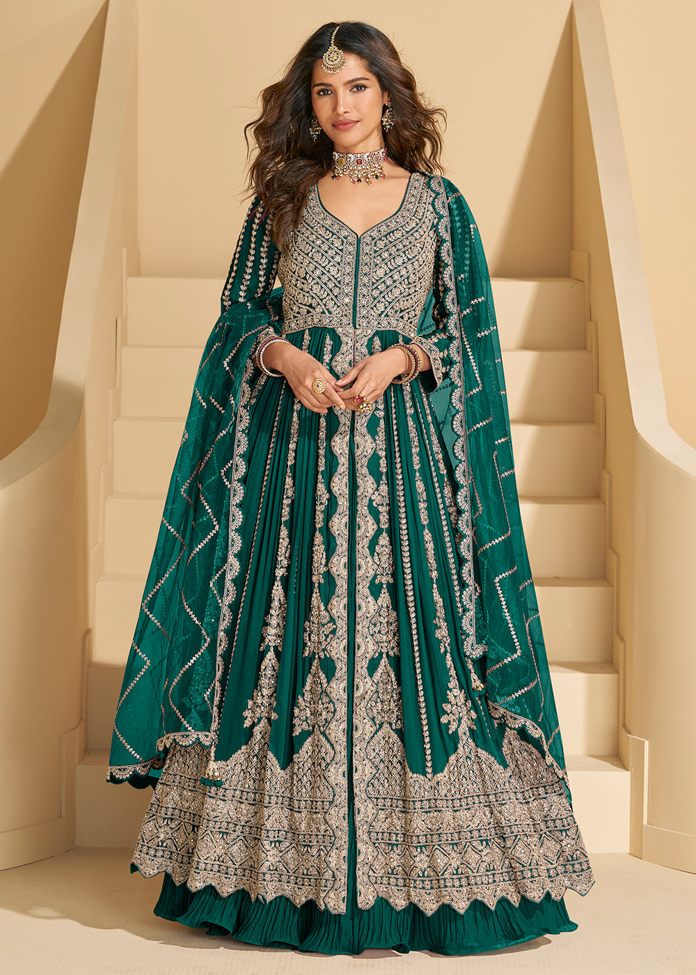 Chinon Silk Designer Embroidered Set