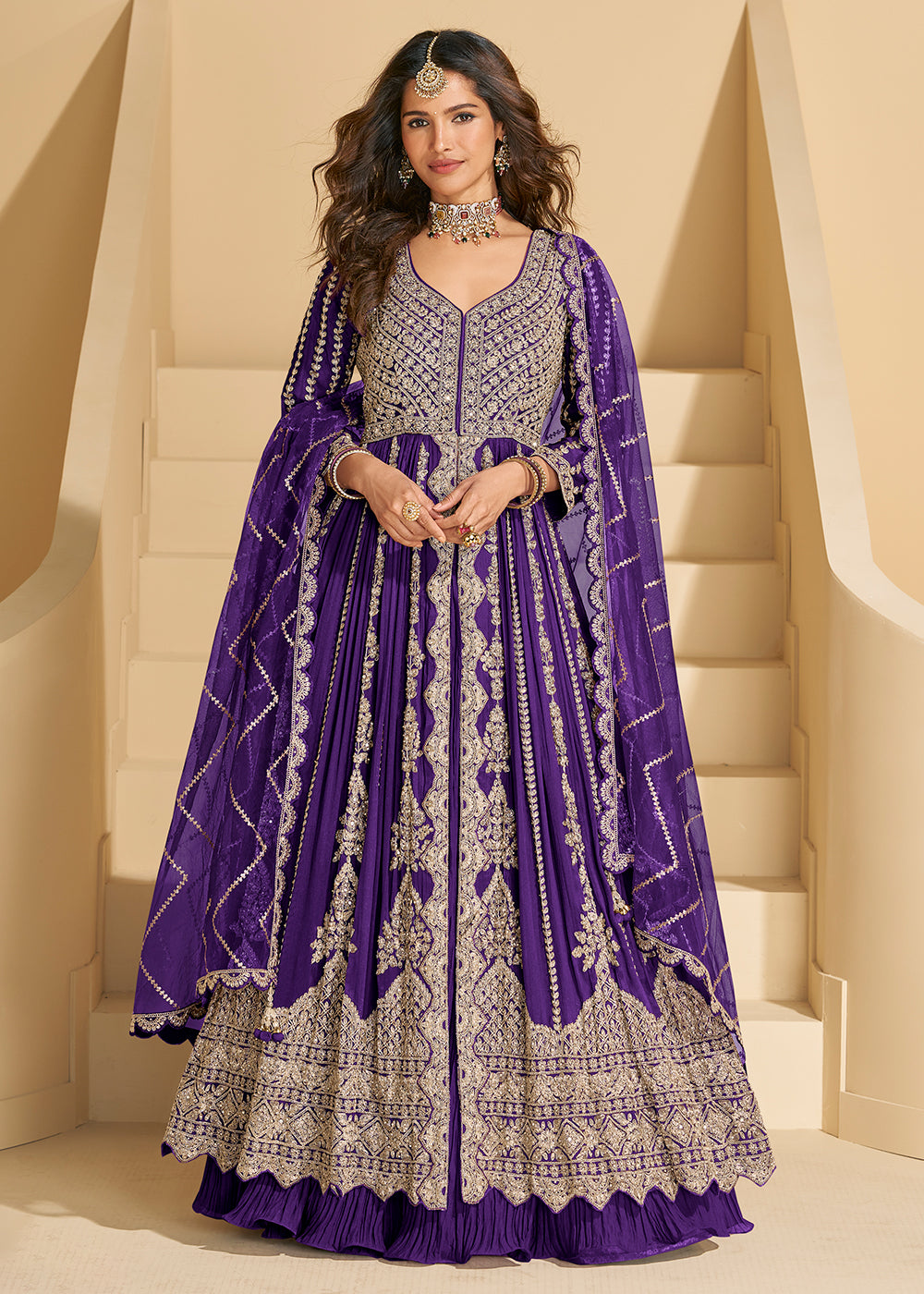 Chinon Silk Designer Embroidered Set