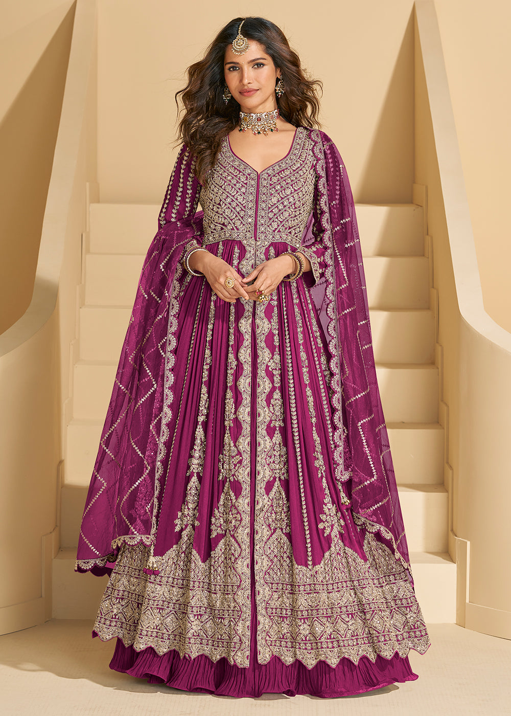 Chinon Silk Designer Embroidered Set