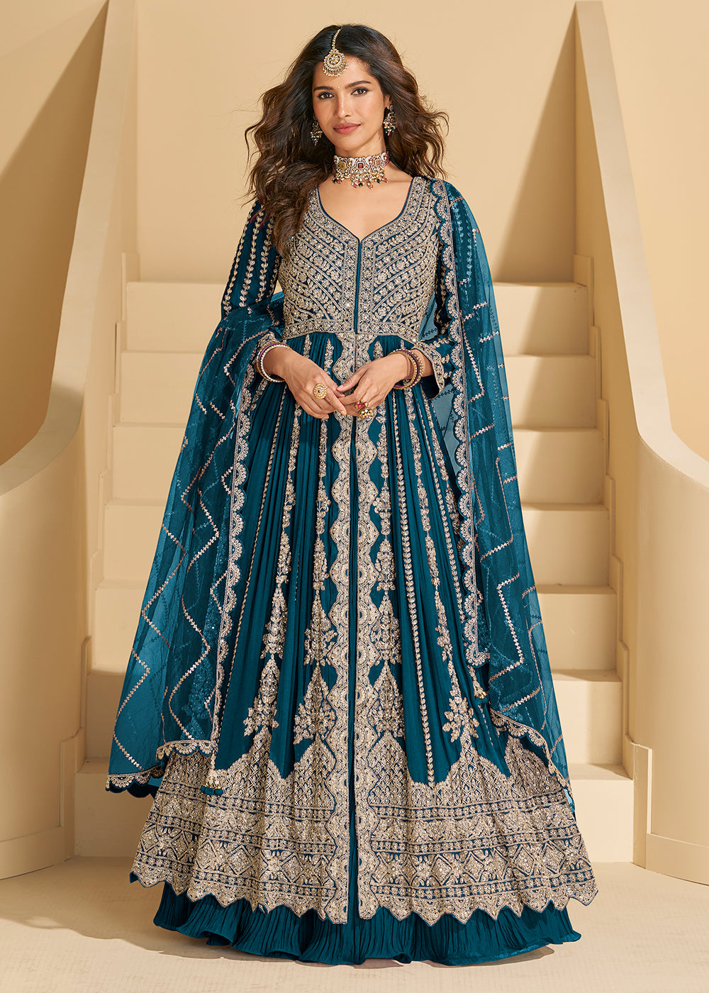 Chinon Silk Designer Embroidered Set