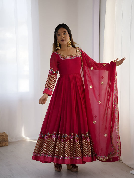 New Gown With Duppta Set