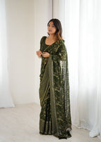 Georgette Foil Printed Saree