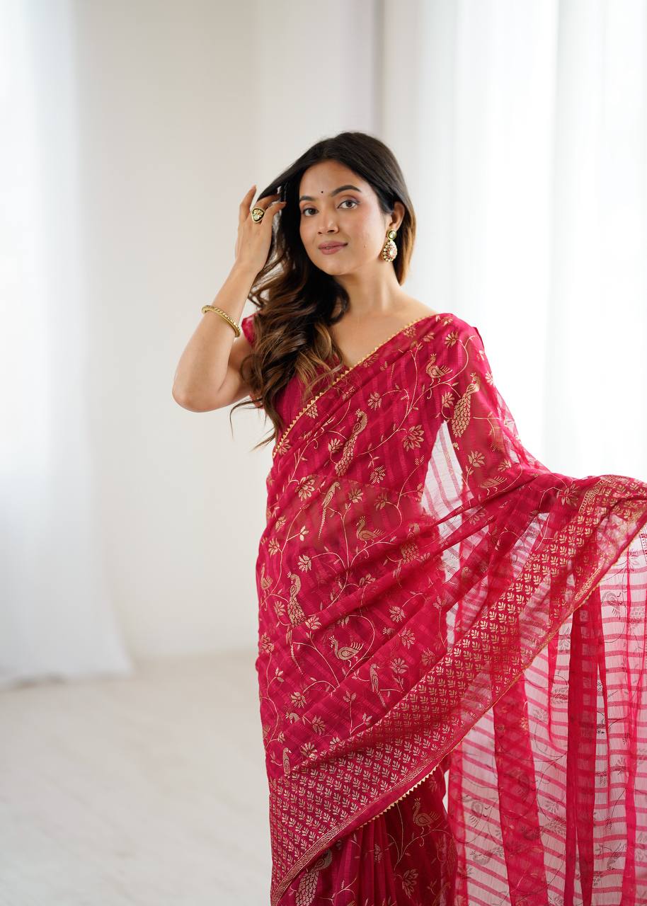 Georgette Foil Printed Saree