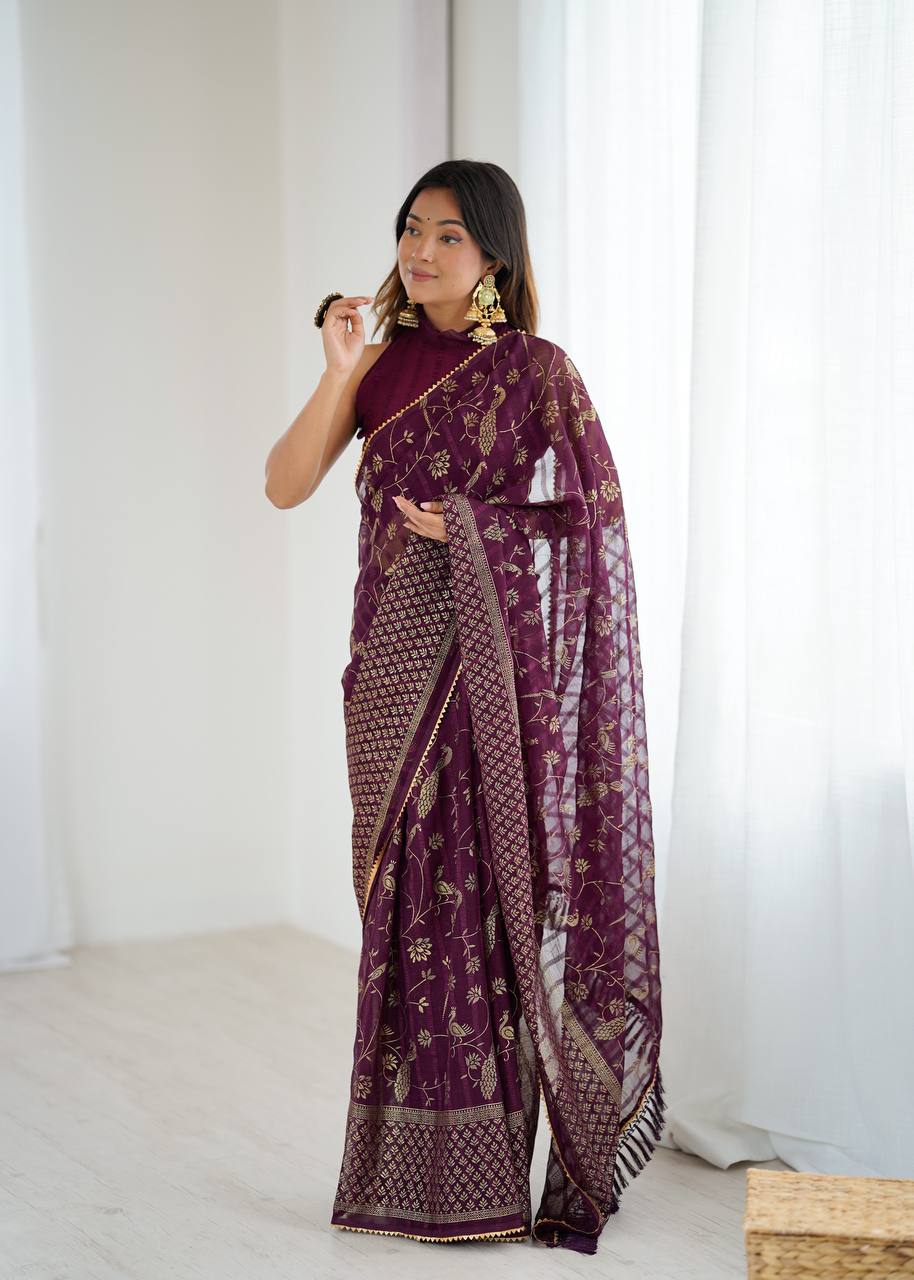 Georgette Foil Printed Saree