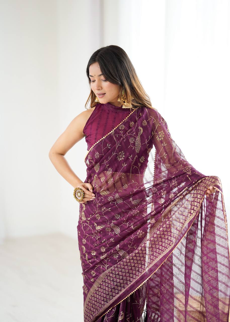 Georgette Foil Printed Saree