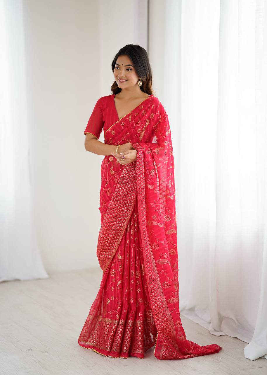 Georgette Foil Printed Saree