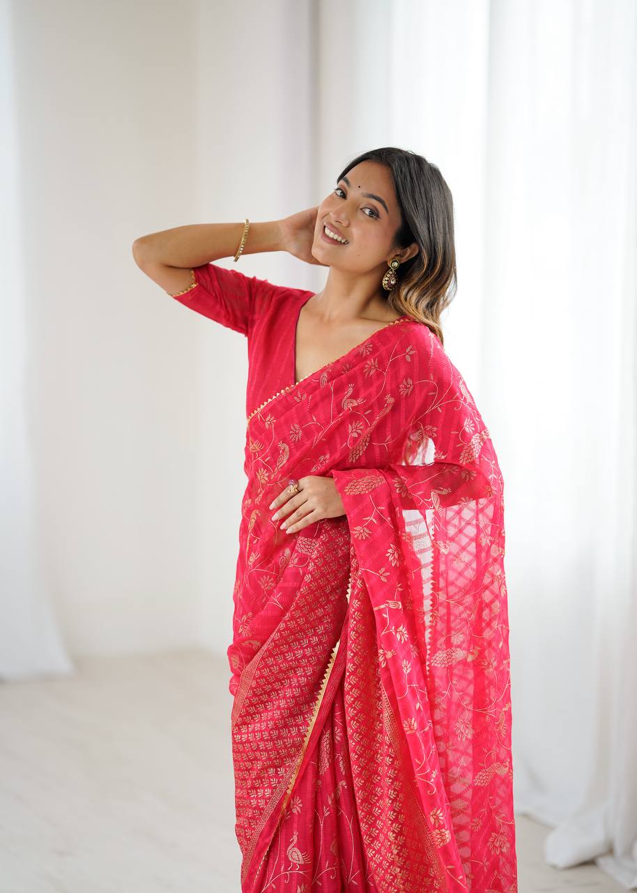 Georgette Foil Printed Saree