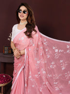 Embroidered Bollywood Chiffon Saree