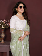 Embroidered Bollywood Chiffon Saree