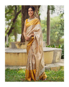 Designer Yellow Jacquard Saree