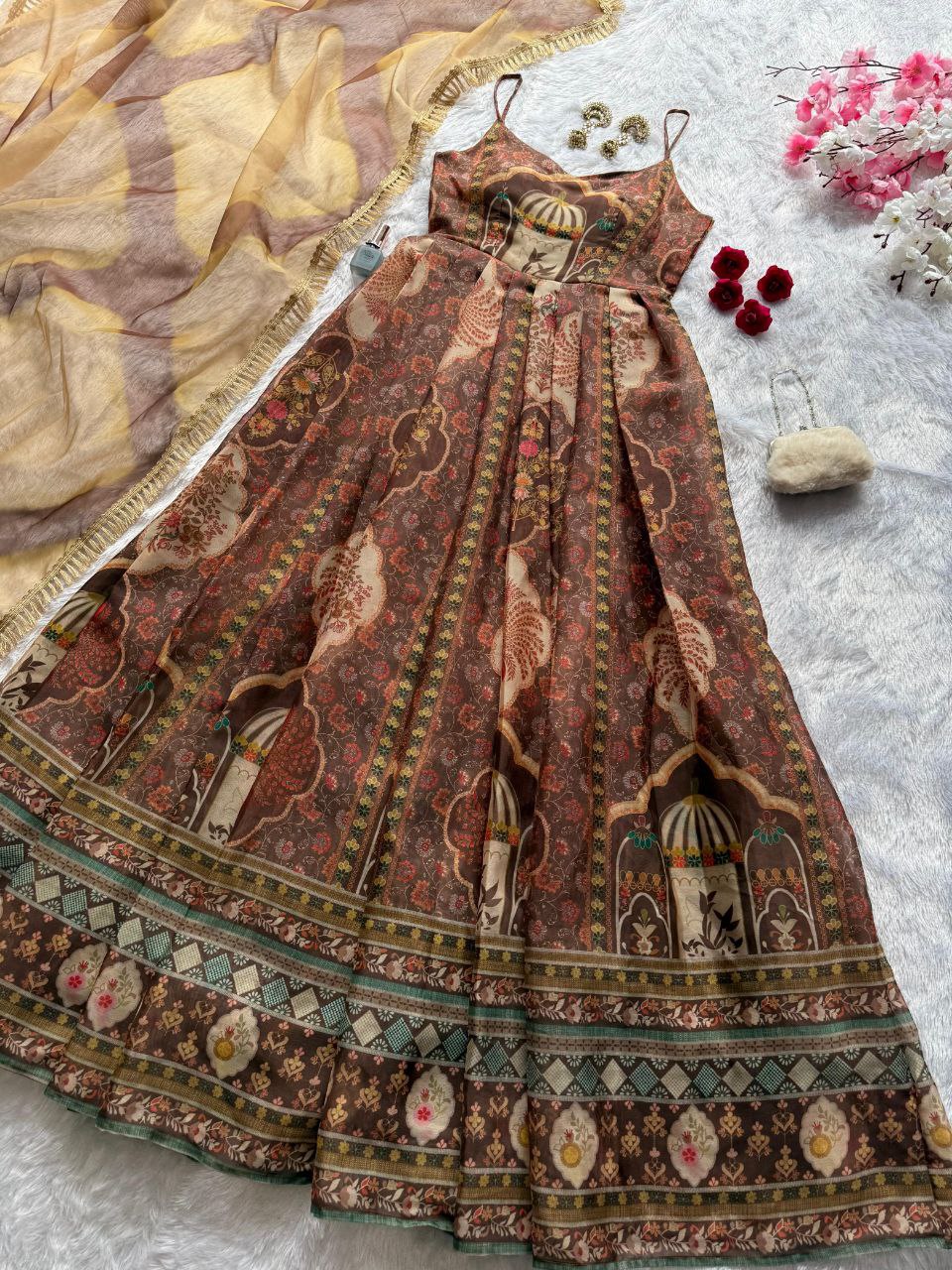 Beautifull Embroidey Zari Work Gown
