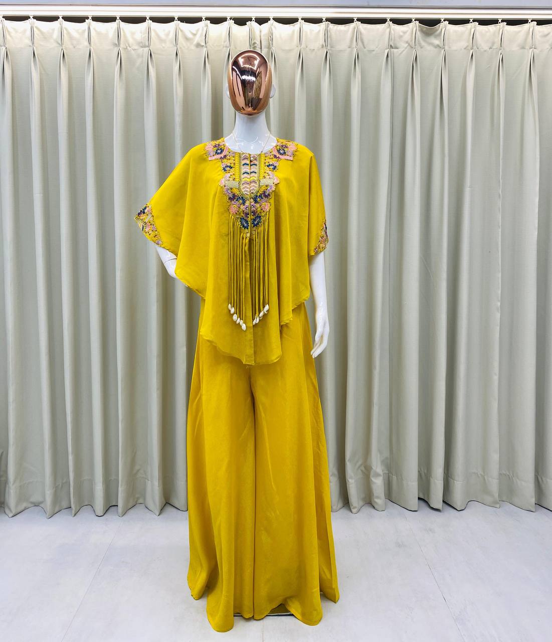 Teal Chinon Sequence Salwar Suit