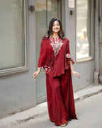Teal Chinon Sequence Salwar Suit