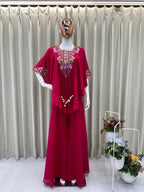 Teal Chinon Sequence Salwar Suit