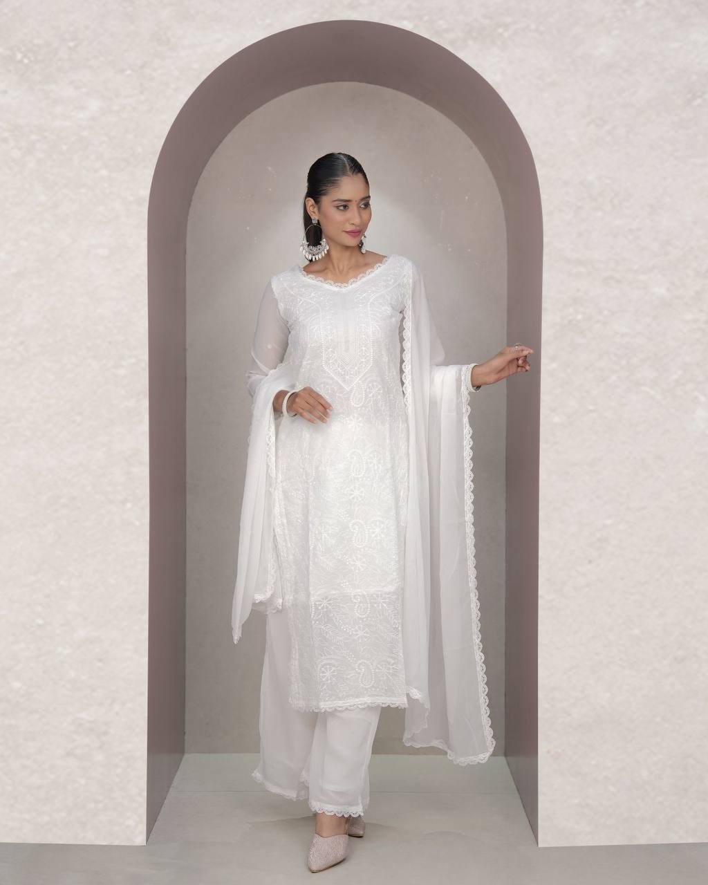 Fancy Fox Georgette Embroidery Work Kurti