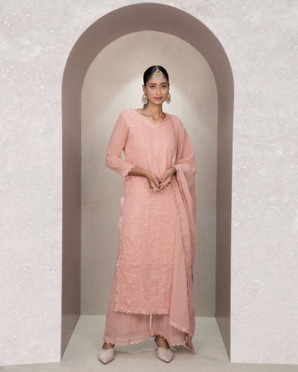 Fancy Fox Georgette Embroidery Work Kurti