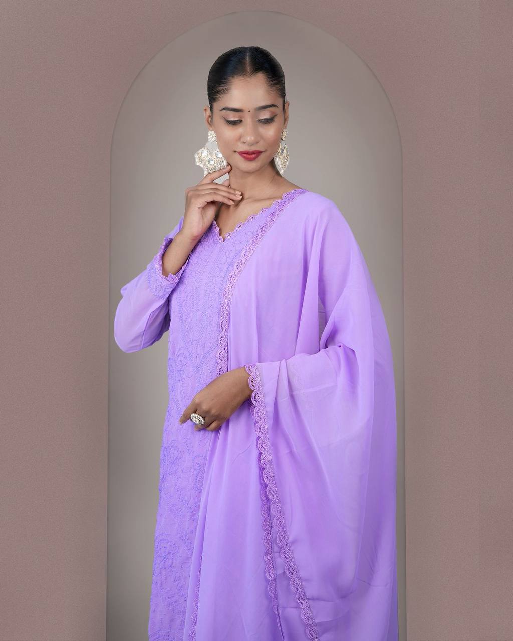 Fancy Fox Georgette Embroidery Work Kurti