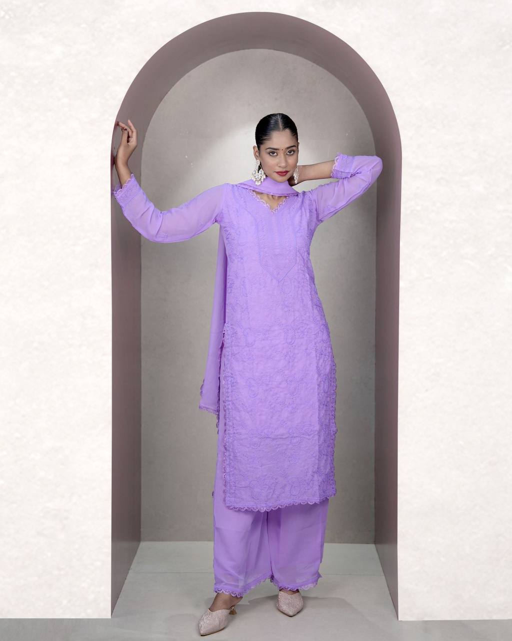Fancy Fox Georgette Embroidery Work Kurti