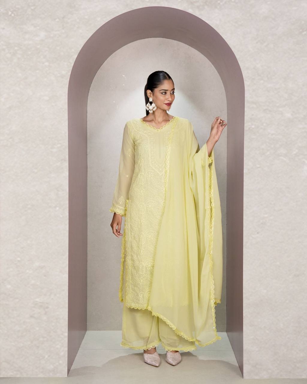 Fancy Fox Georgette Embroidery Work Kurti