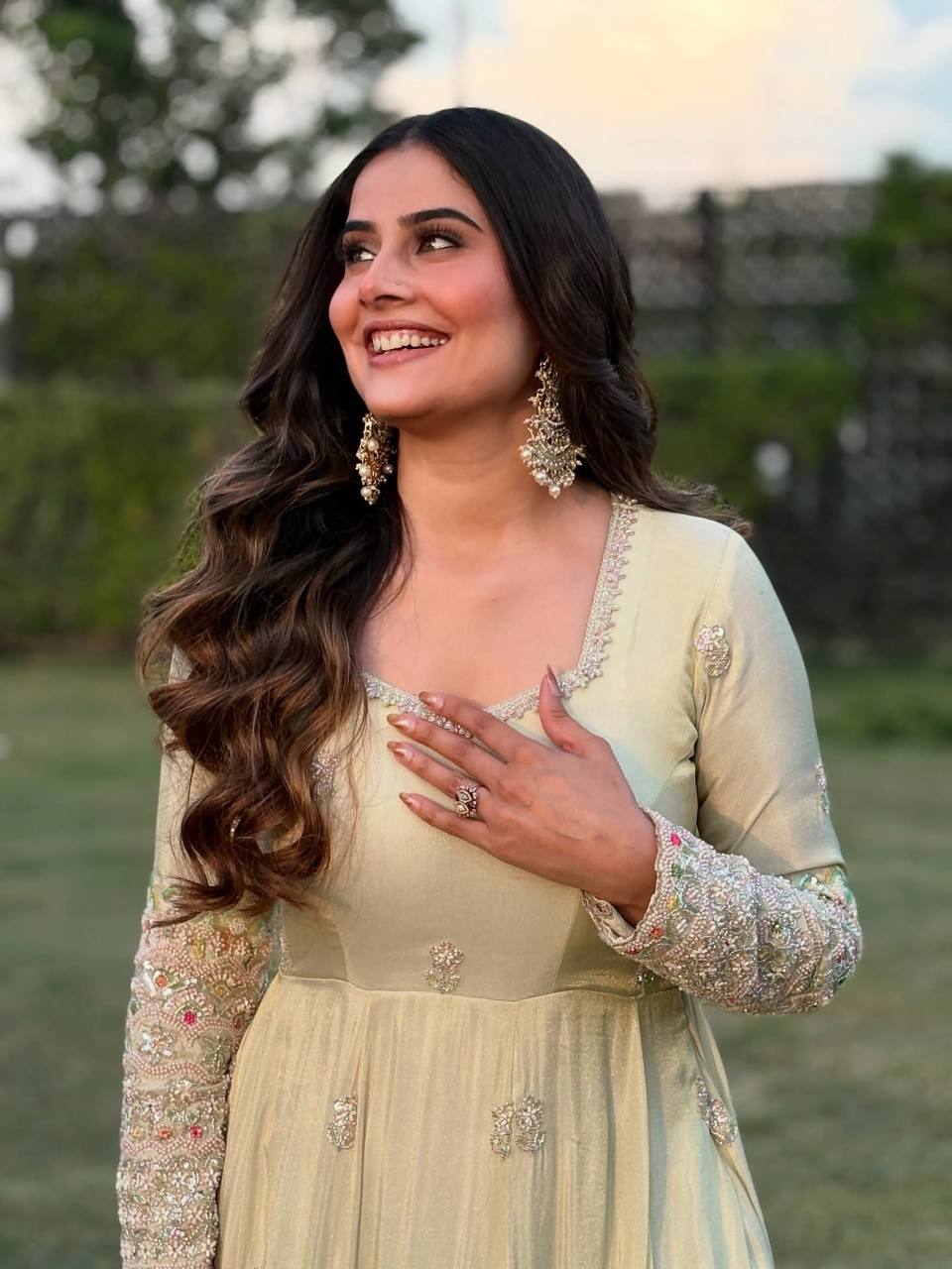 Floral Print Georgette Stitched Anarkali Gown