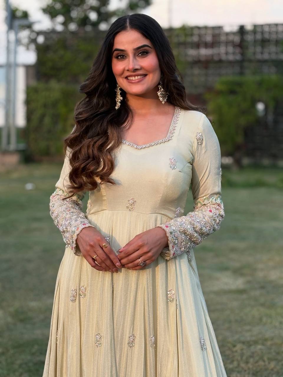 Floral Print Georgette Stitched Anarkali Gown