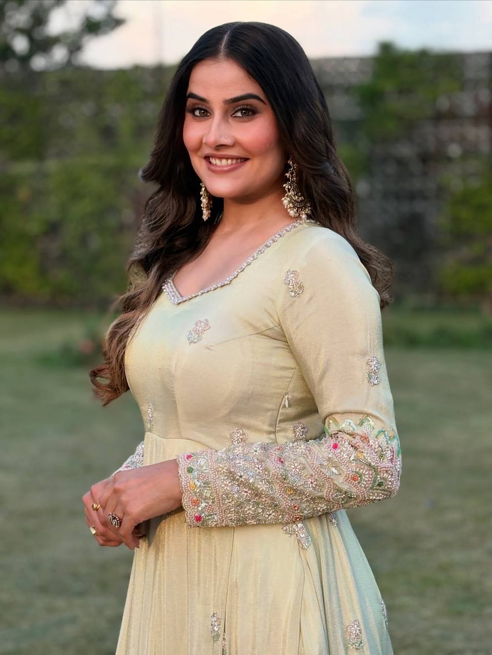 Floral Print Georgette Stitched Anarkali Gown