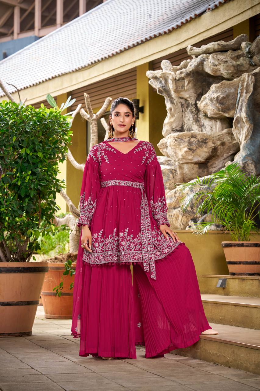 Gulabo Georgette Embroidered Sharara