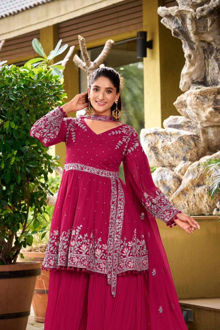 Gulabo Georgette Embroidered Sharara