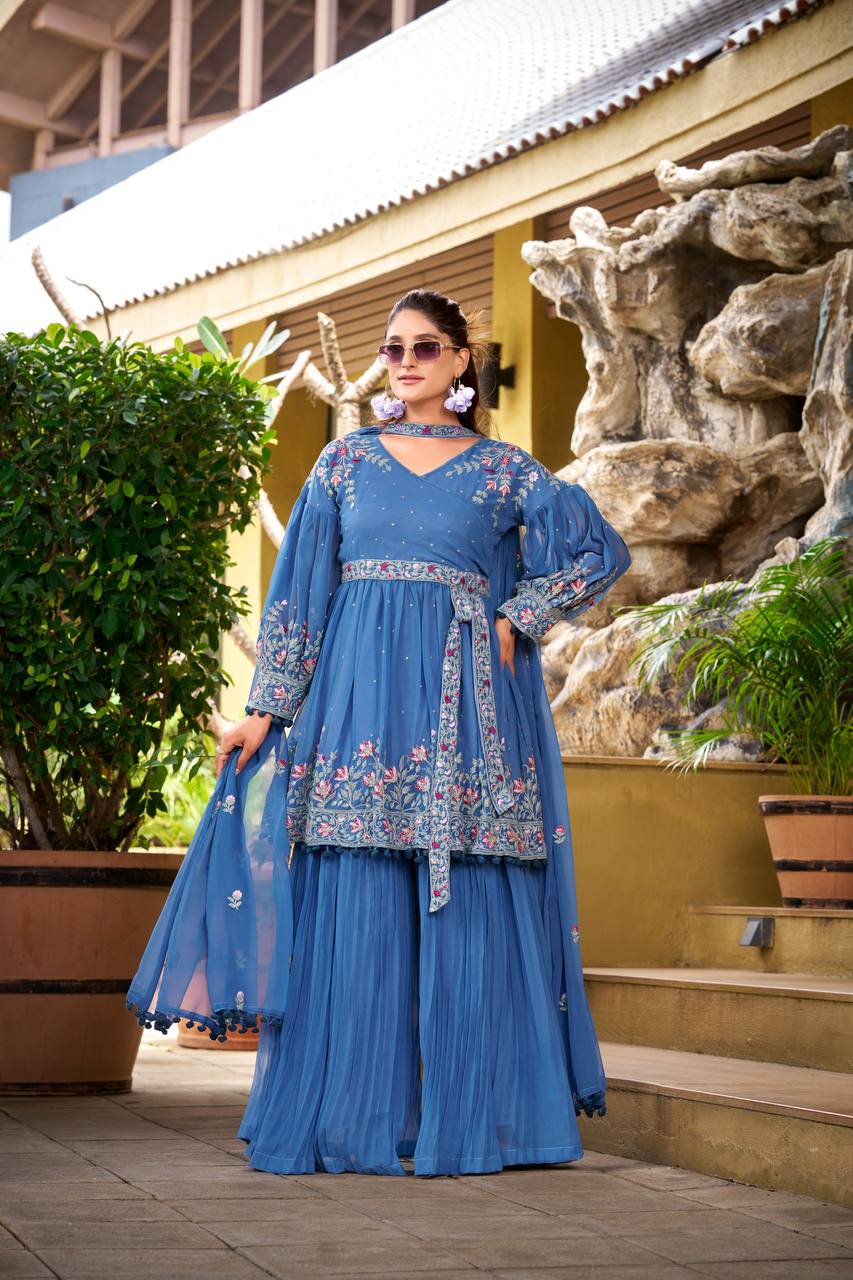 Gulabo Georgette Embroidered Sharara