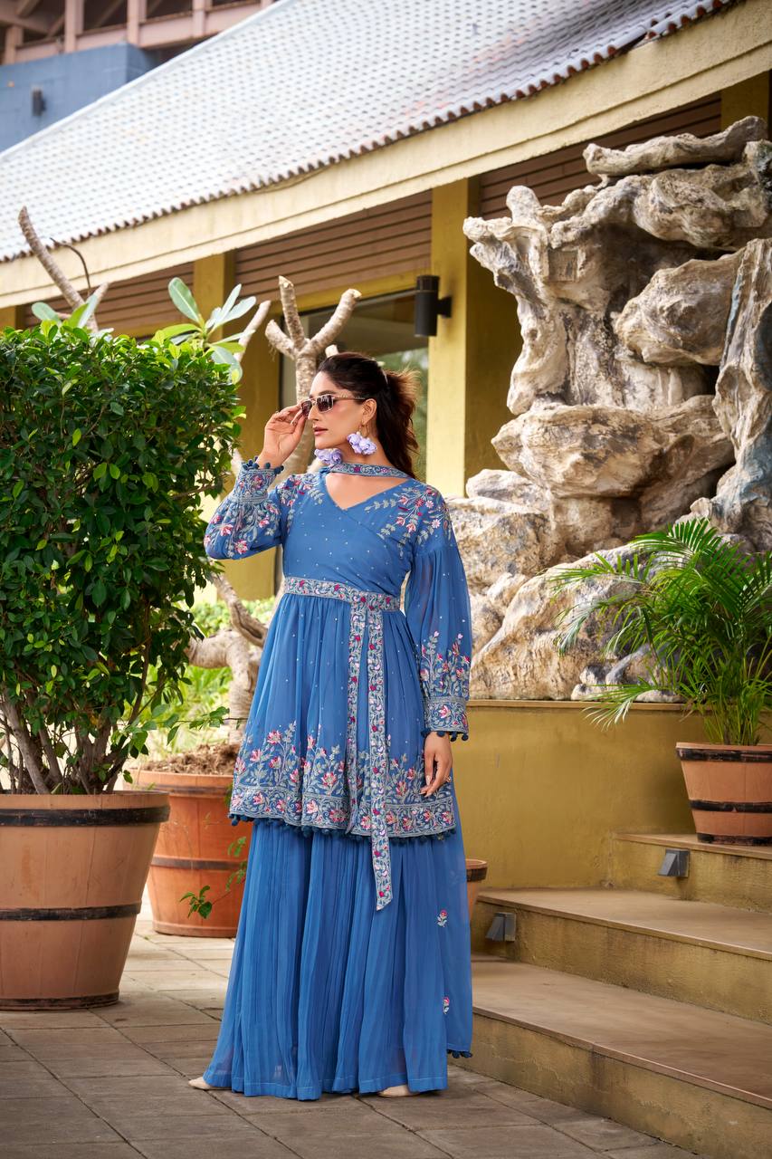 Gulabo Georgette Embroidered Sharara