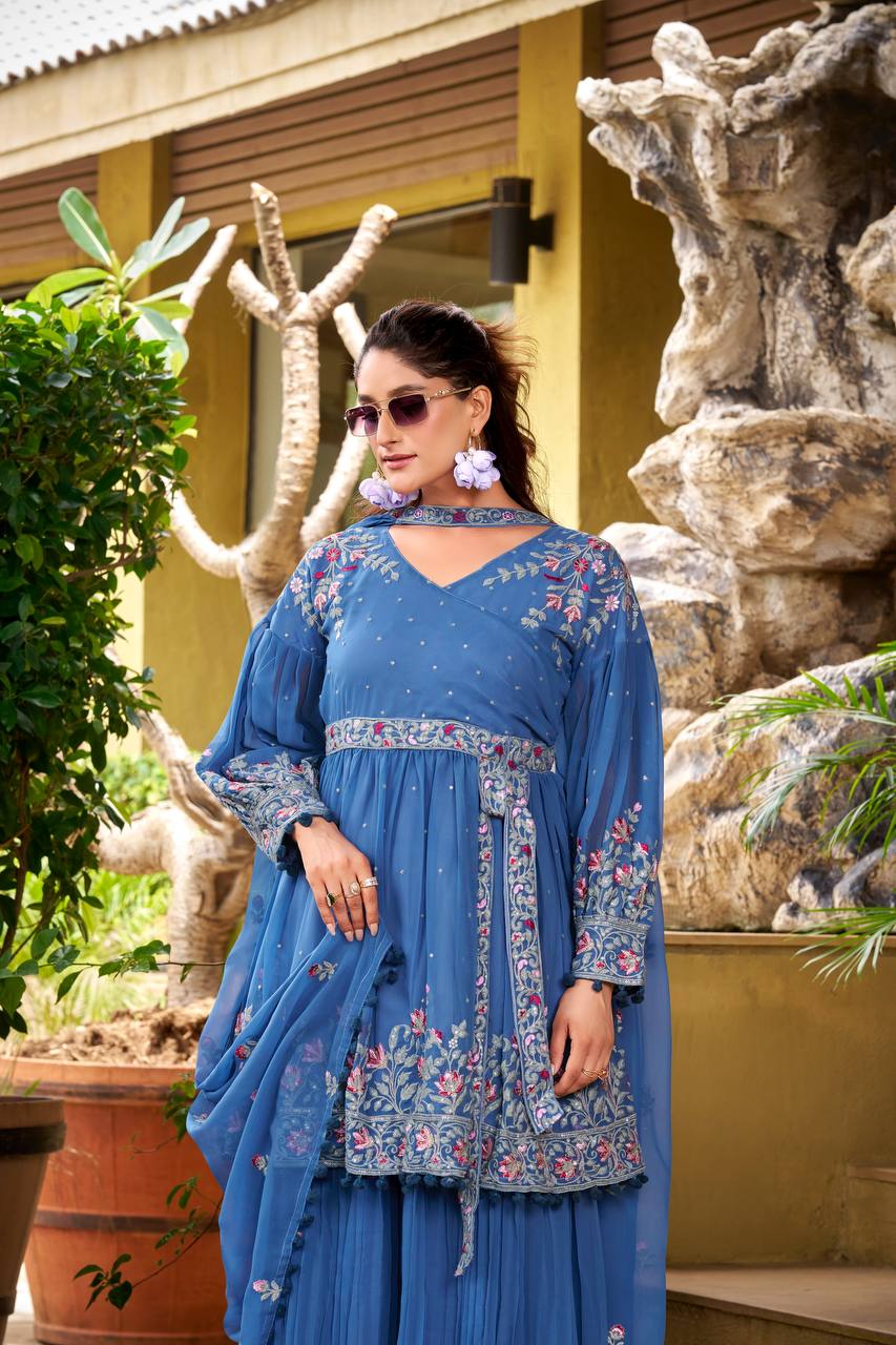 Gulabo Georgette Embroidered Sharara