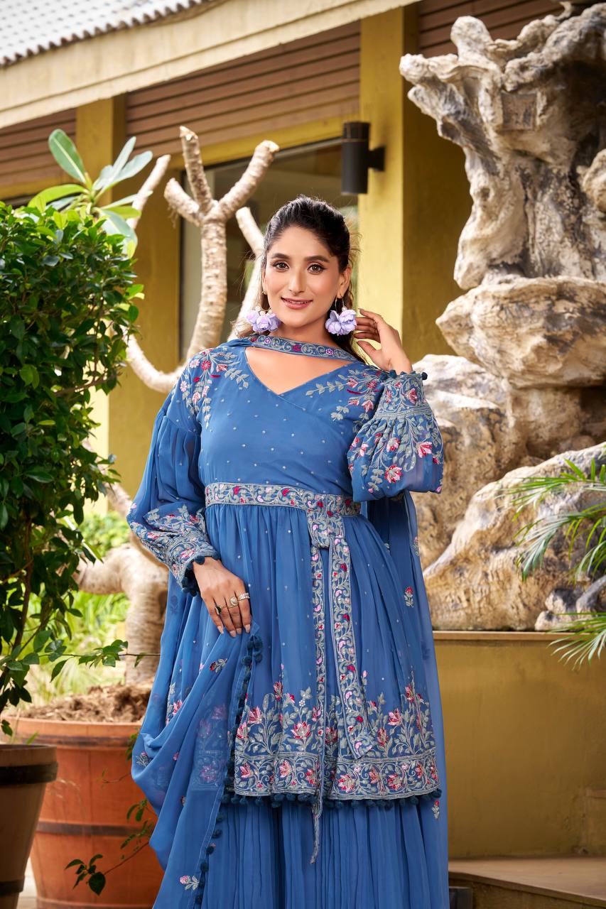 Gulabo Georgette Embroidered Sharara