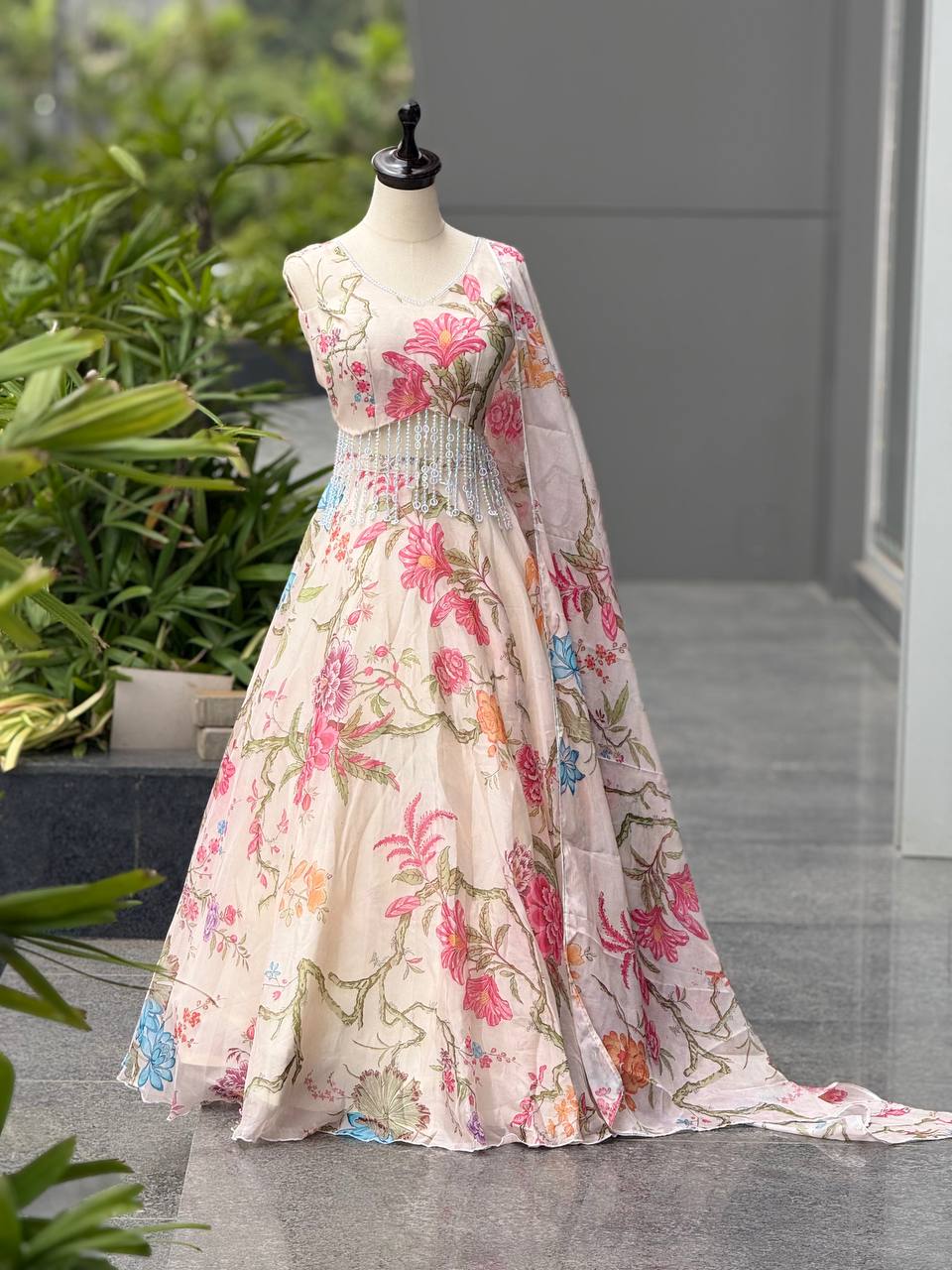 Peach Color Premium Organza Designe Lehenga Choli