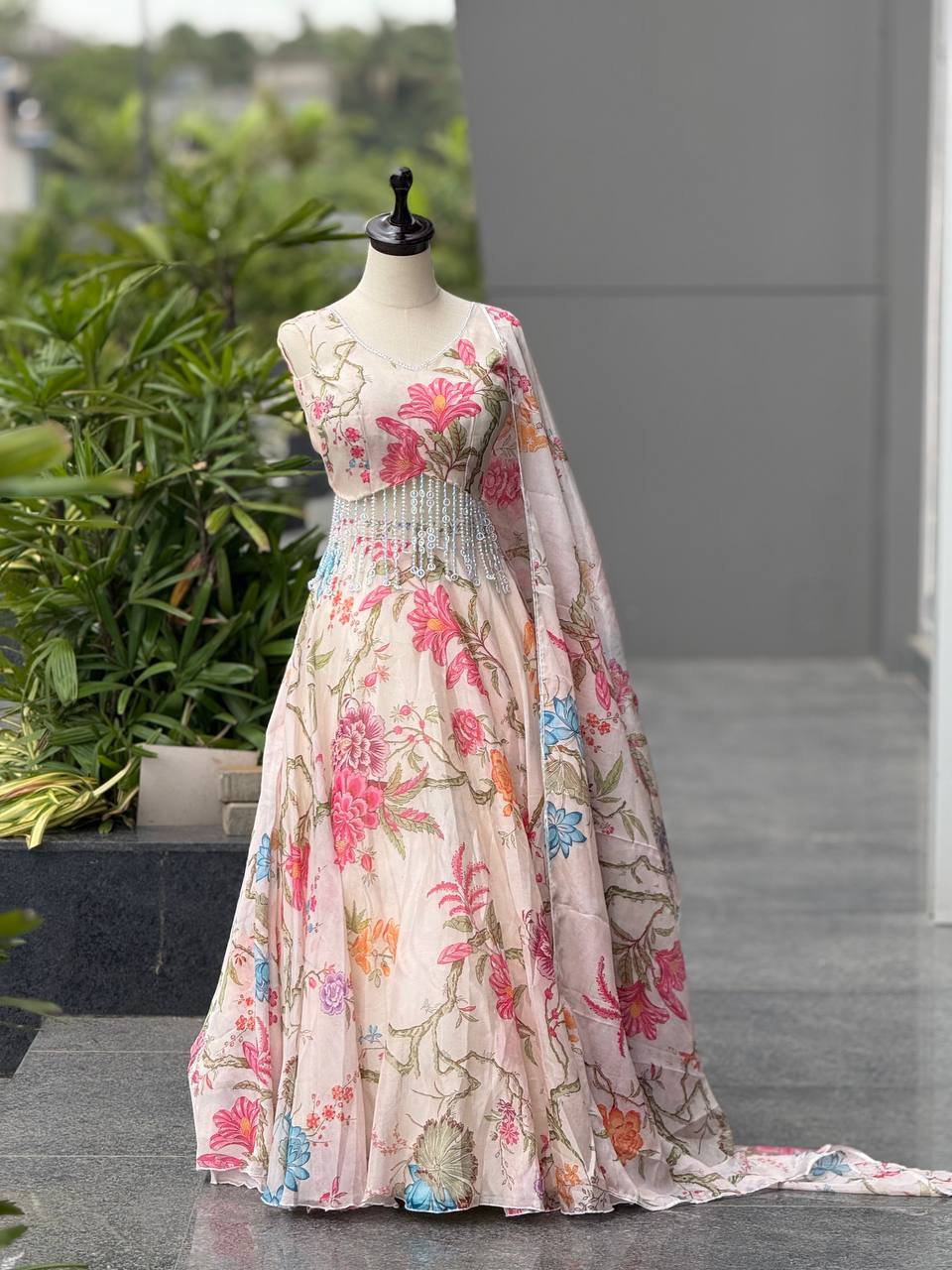Peach Color Premium Organza Designe Lehenga Choli