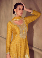Bandhini Print Zari Embroidered Sequins Palazzo Suit